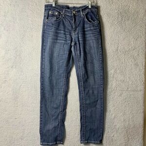 Firefly Jeans Womens 8 Skinny Embellished 5 Pocket Slim Boot Distressed Mid Rise